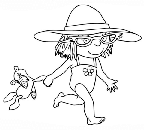 Little Princess Goes Swimming Coloring Page